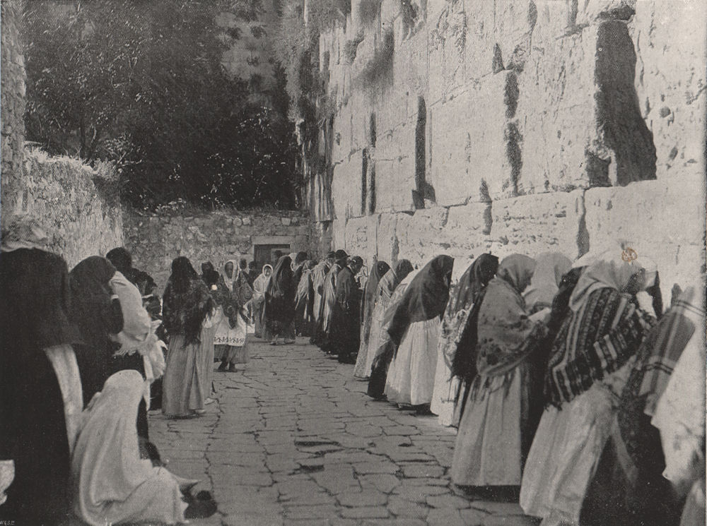 JERUSALEM. "The Jews' Wailing Place". The Wailing Wall. Jerusalem 1895 print