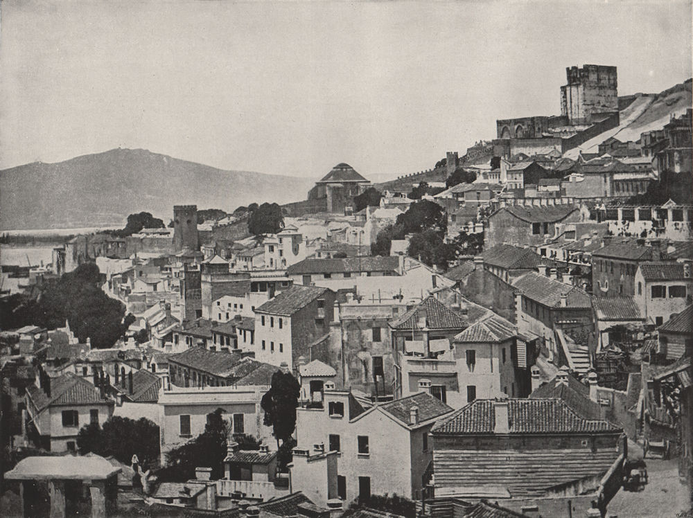 GIBRALTAR. General view of the town. Gibraltar 1895 old antique print picture