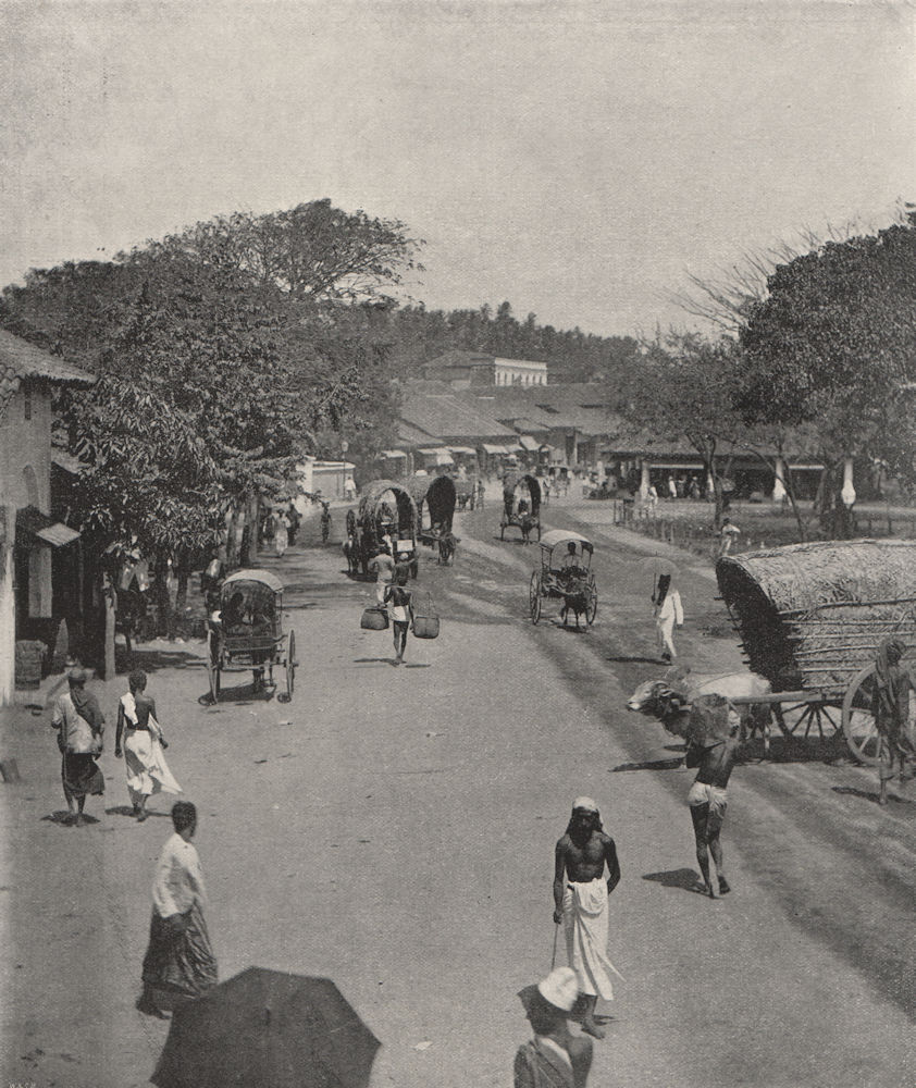 Associate Product COLOMBO. Street scene near the Town Hall. Sri Lanka 1895 old antique print