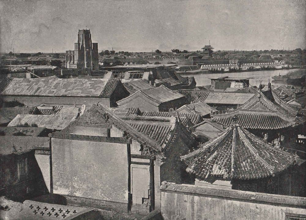Associate Product TIEN-TSIN. General view, showing ruins of the cathedral. China 1895 old print