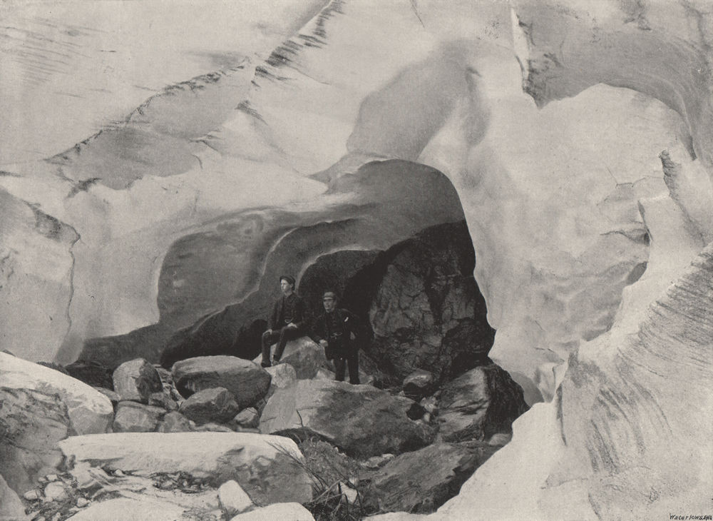 Associate Product THE ROCKIES. Ice cave in great glacier, Mount Sir Donald. British Columbia 1895