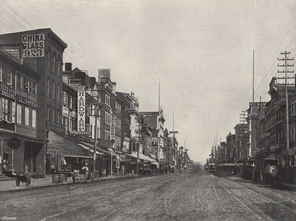 Associate Product PHILADELPHIA. Market Street. Pennsylvania 1895 old antique print picture