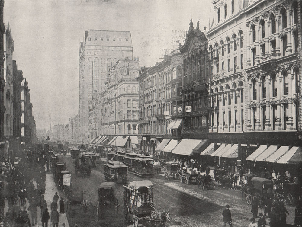 Associate Product CHICAGO. State Street. Illinois 1895 old antique vintage print picture