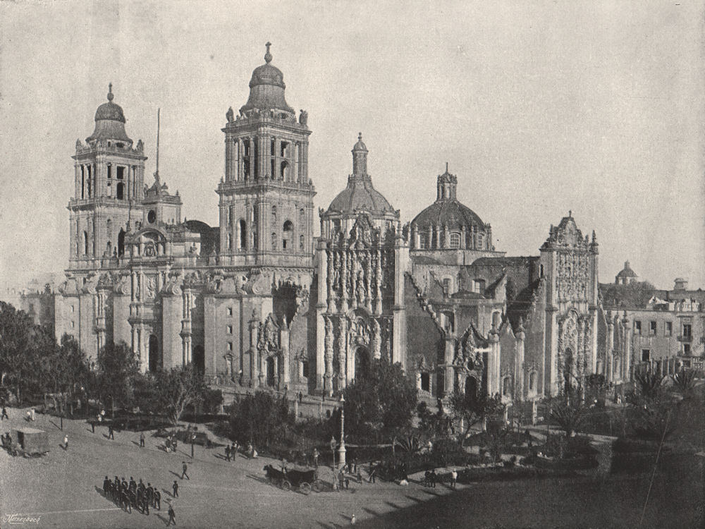 Associate Product MEXICO CITY. The cathedral. Mexico 1895 old antique vintage print picture