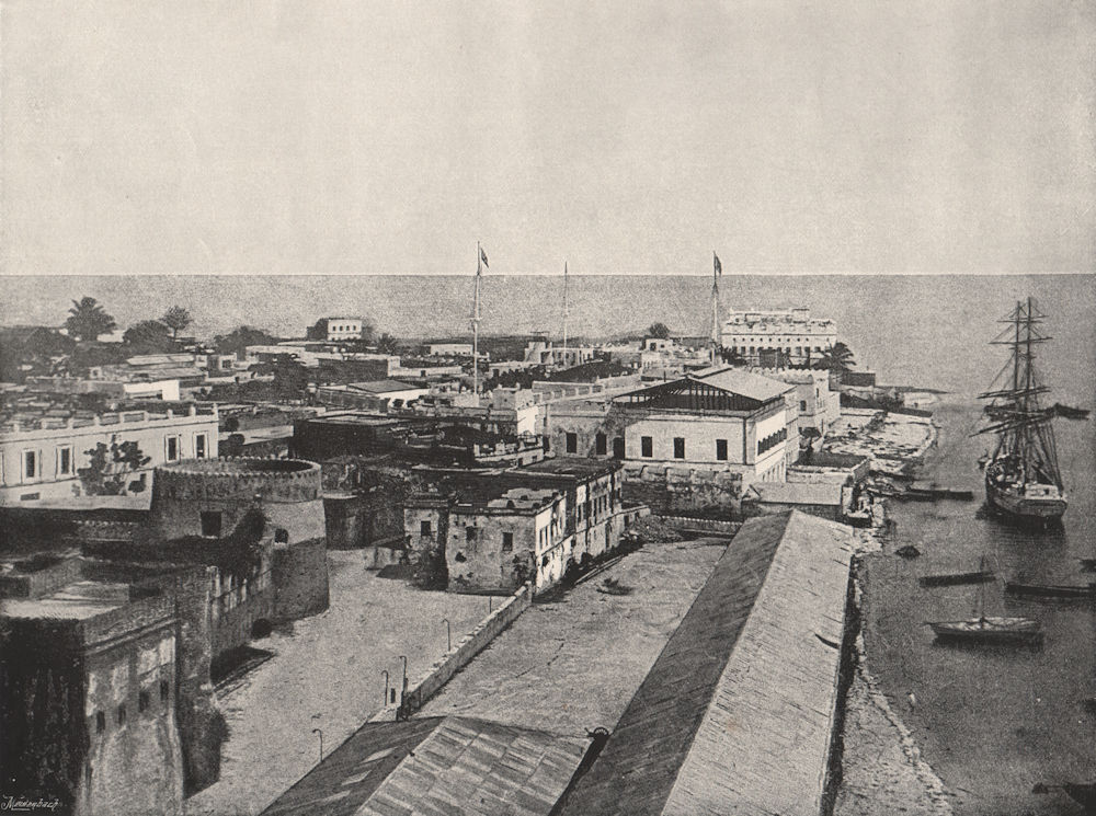 ZANZIBAR. General view of the capital. Tanzania 1895 old antique print picture