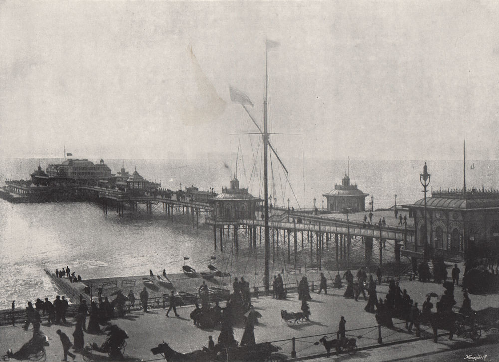 Associate Product BRIGHTON. The West Pier. Sussex 1895 old antique vintage print picture