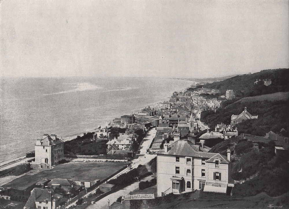SANDGATE. View from the heights. Kent 1895 old antique vintage print picture