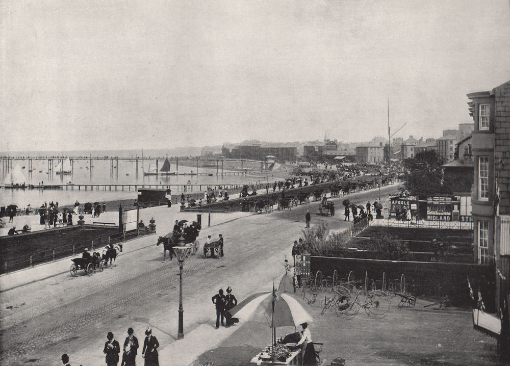 MORECAMBE. The Promenade. Lancashire 1895 old antique vintage print picture