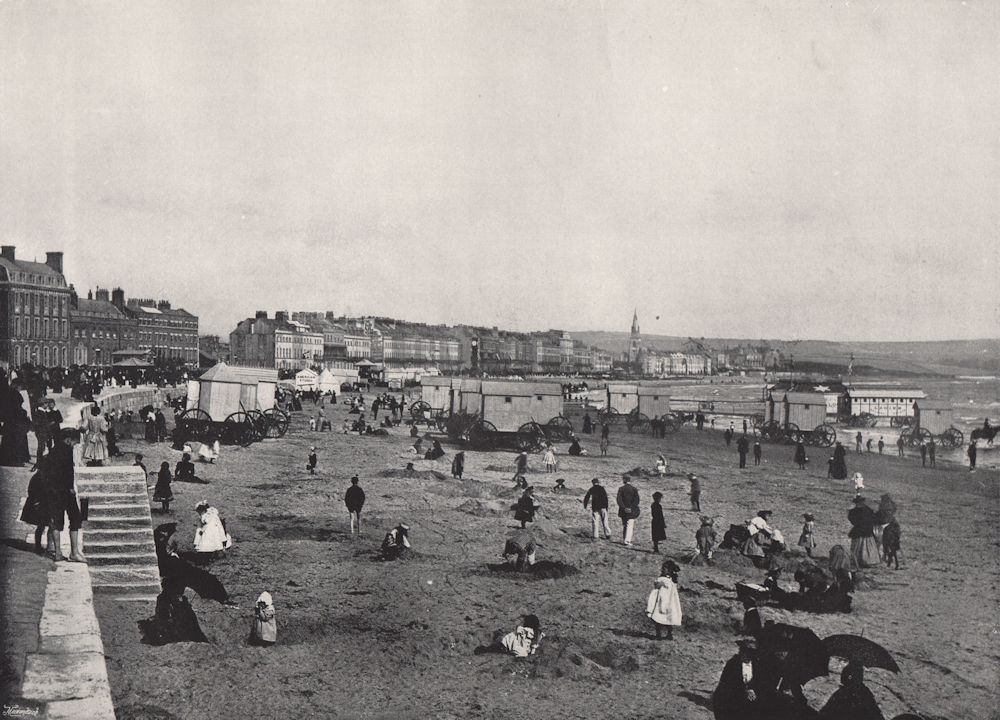 WEYMOUTH. General view of the town and the beach. Dorset 1895 old print