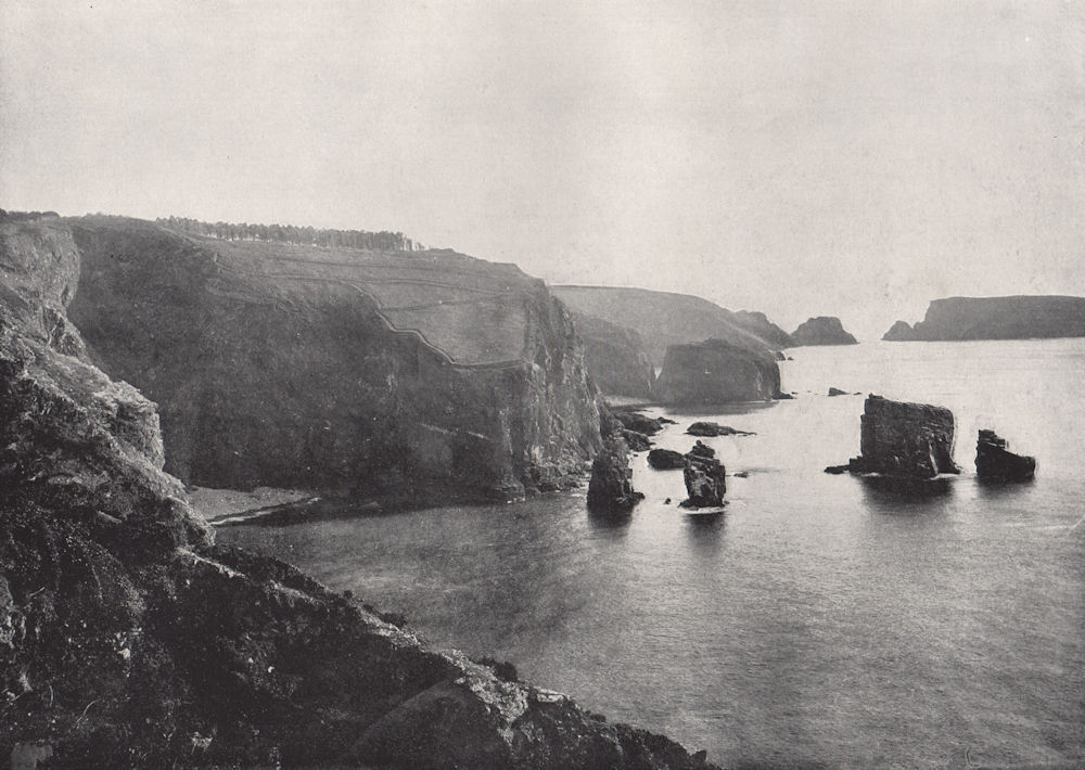 Associate Product SARK. "Les Autelets" rocks. Channel Islands 1895 old antique print picture