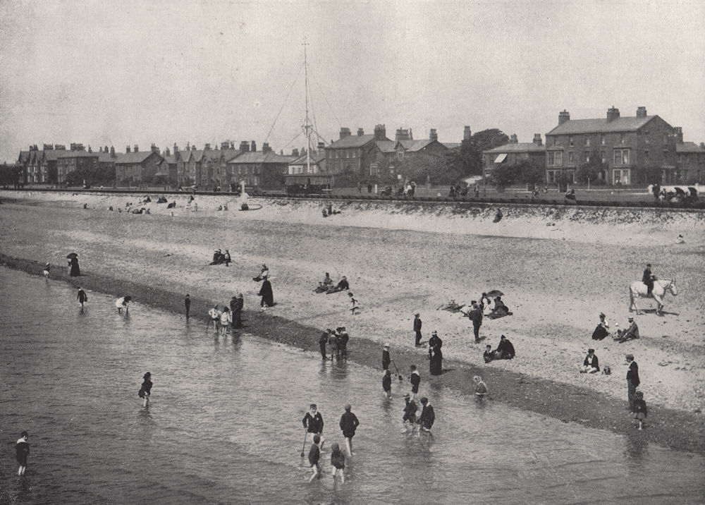 LYTHAM. From the pier. Lancashire 1895 old antique vintage print picture
