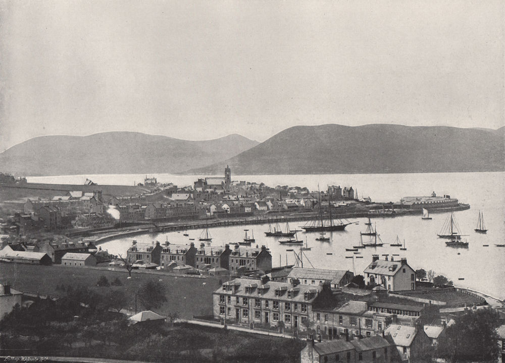 Associate Product GOUROCK. The town and the harbour. Scotland 1895 old antique print picture