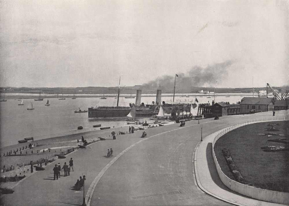 Associate Product FLEETWOOD. The Promenade. departure of the Isle of Man steamer. Lancashire 1895