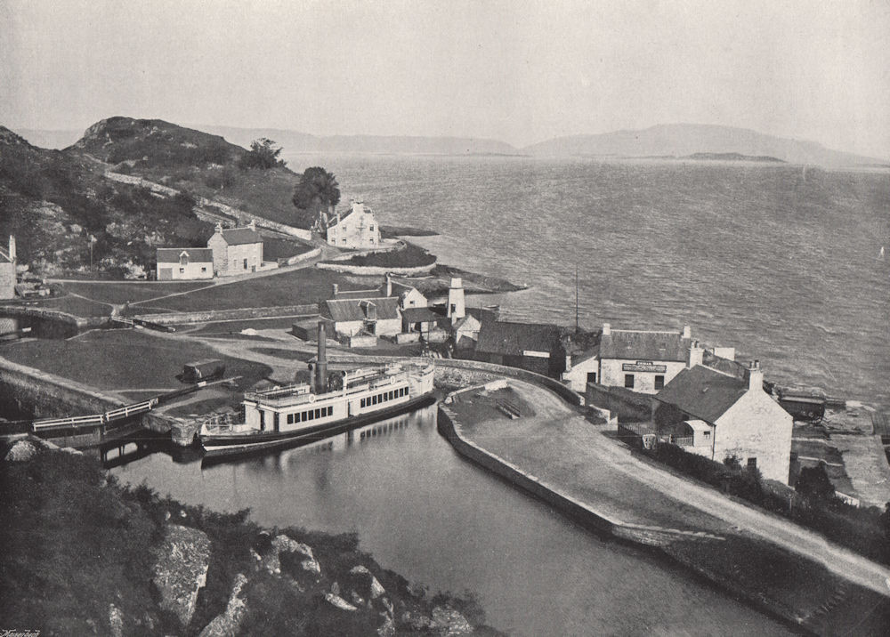 CRINAN. The western terminus of the canal, and the Sound of Jura. Scotland 1895