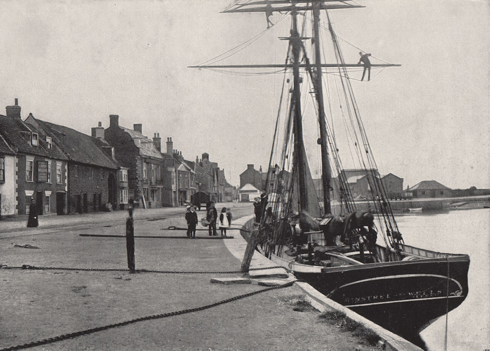 Associate Product WELLS-NEXT-THE-SEA. The quay. Norfolk 1895 old antique vintage print picture