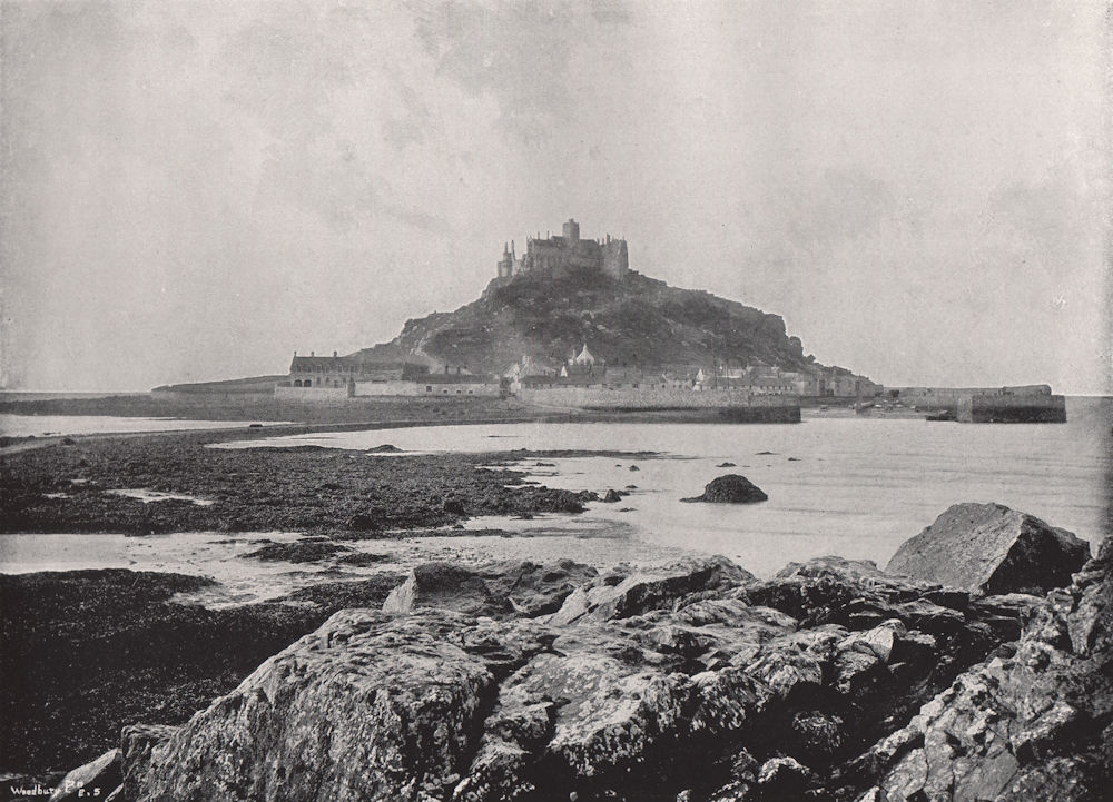 Associate Product ST. MICHAEL'S MOUNT. From the rocks near Marazion. Cornwall 1895 old print