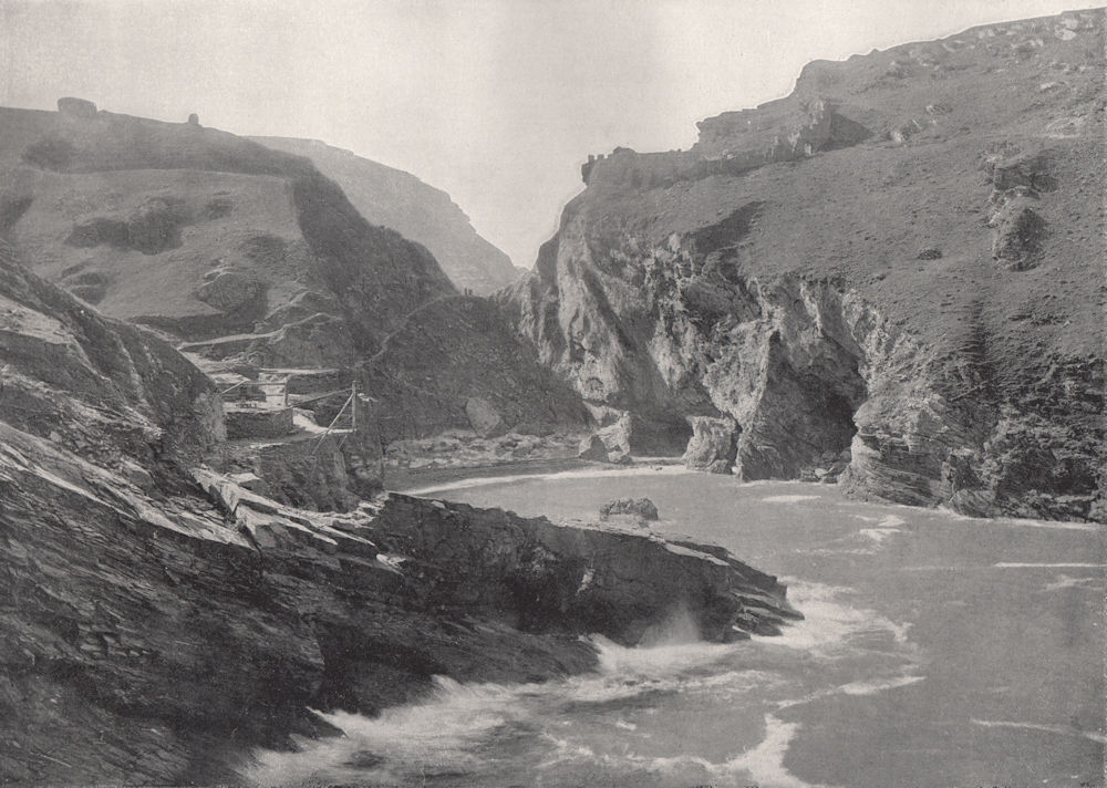 TINTAGEL. Showing King Arthur's Castle. Cornwall 1895 old antique print