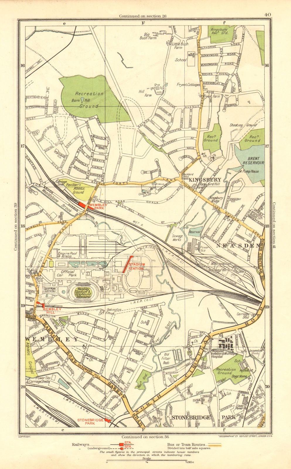 WEMBLEY. Kingsbury Neasden Church End British Empire Exhibition 1937 old map