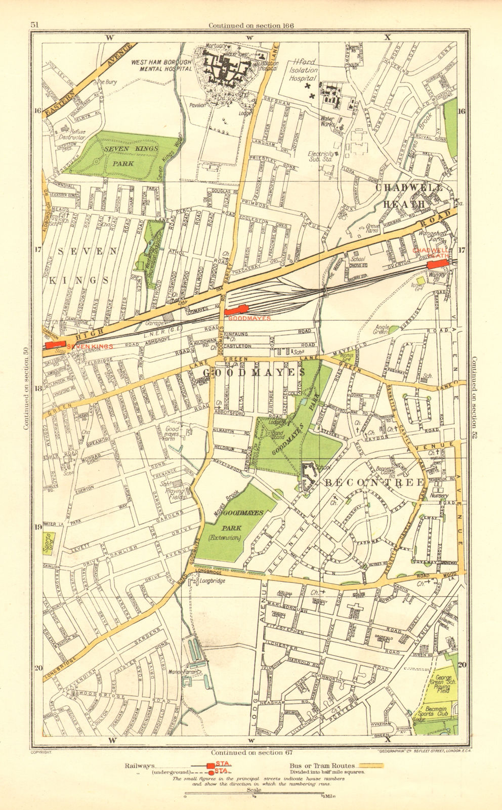 LONDON. Becontree Goodmayes Seven Kings Chadwell Heath Longbridge Rd 1937 map