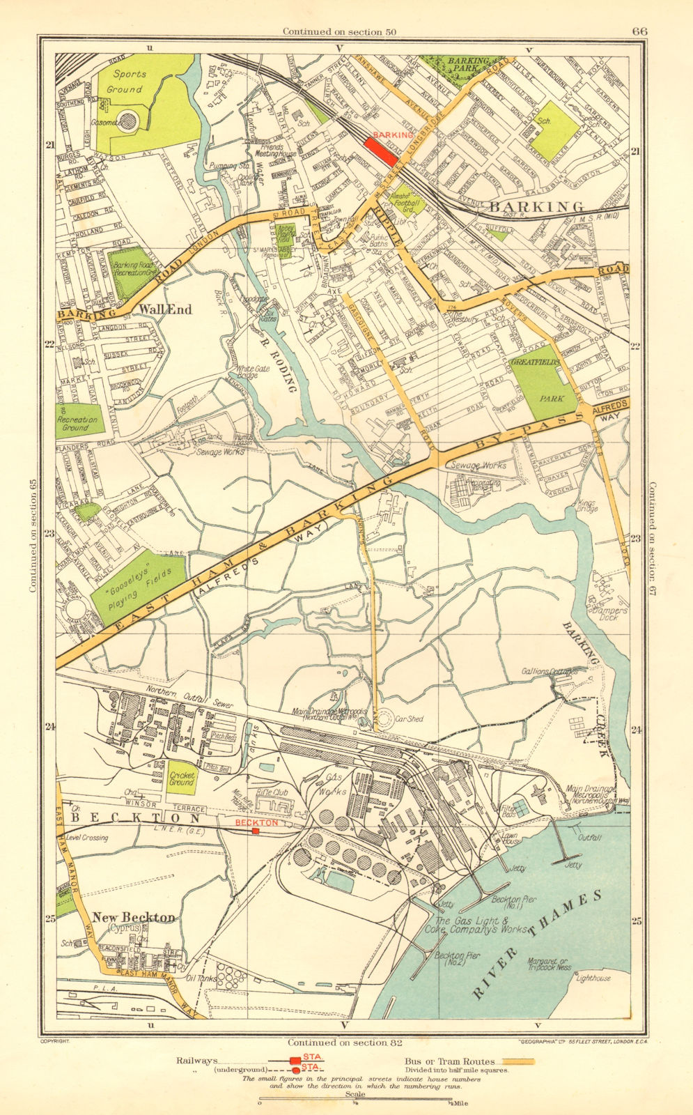 Associate Product LONDON. Barking Beckton Cyprus New Beckton Wall End 1937 old vintage map chart