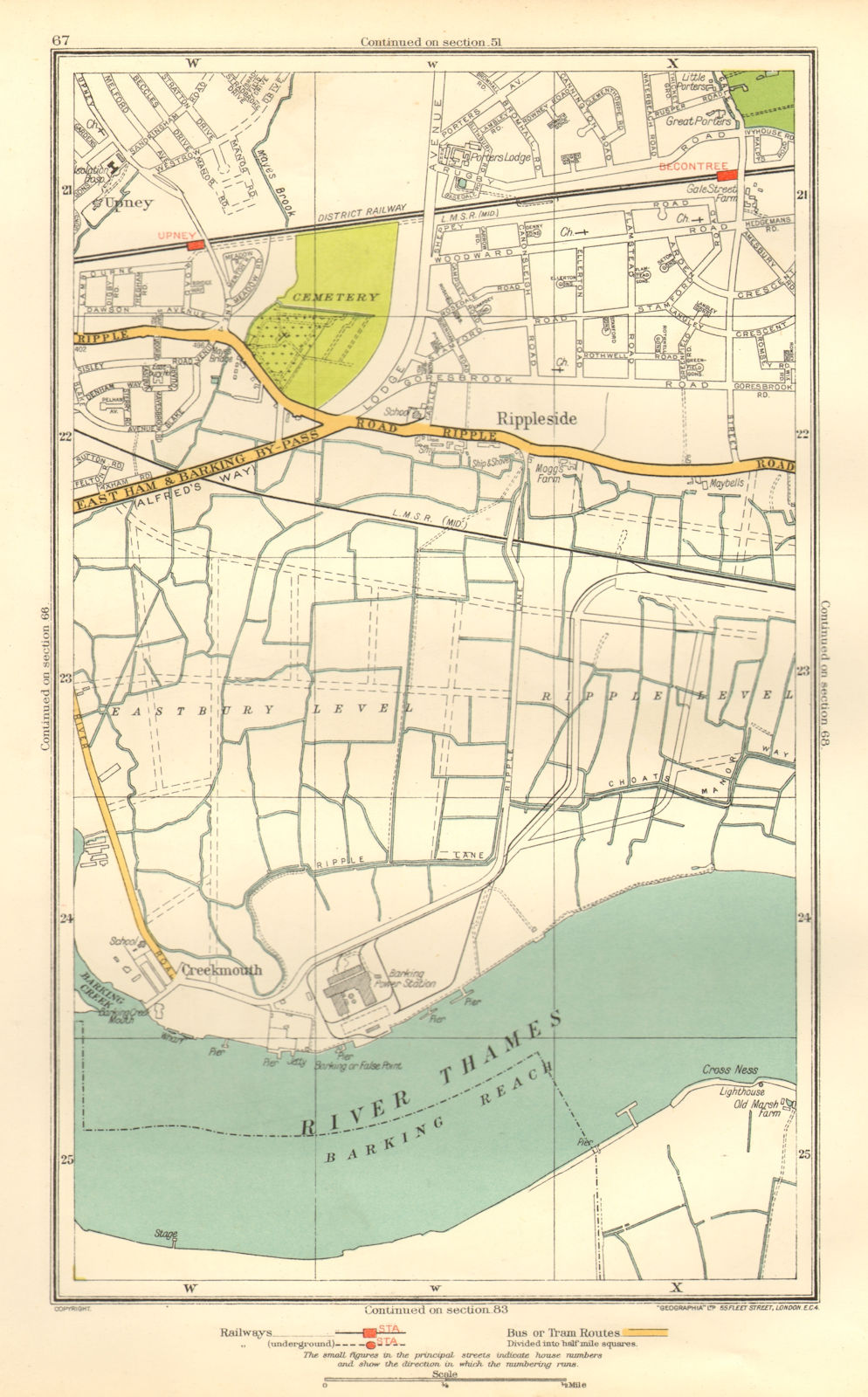 Associate Product LONDON. Creekmouth Rippleside Upney Becontree Thamesmead 1937 old vintage map