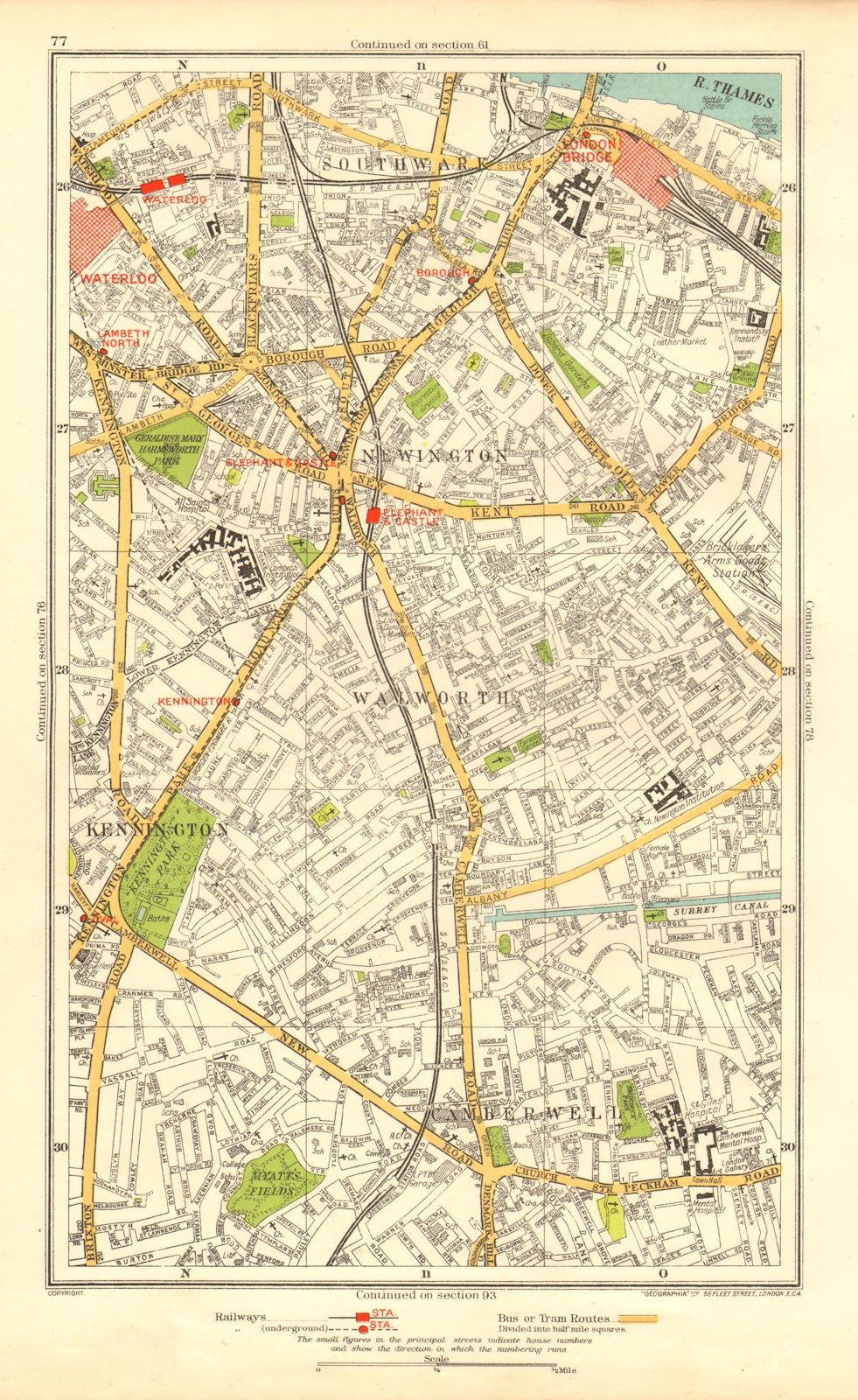 SOUTHWARK. Camberwell Bermondsey Lambeth Kennington Newington 1937 old map