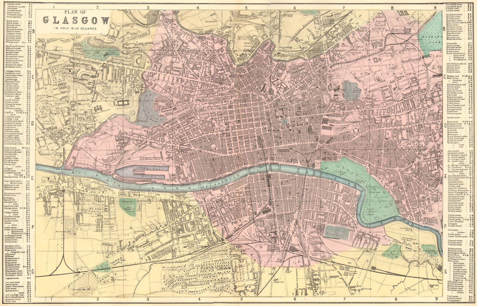 Associate Product GLASGOW. inc Dennistoun Calton Townhead. Town plan. GW BACON 1884 old map