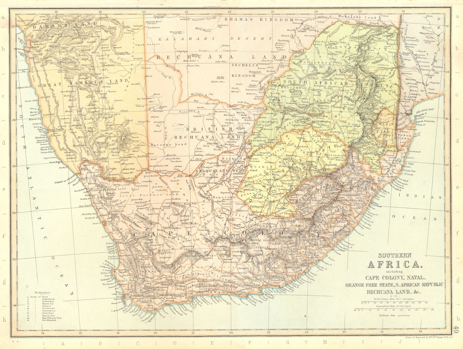SOUTHERN AFRICA. Gassaland Great Namaqua Land Damara Land. BLACKIE 1893 map