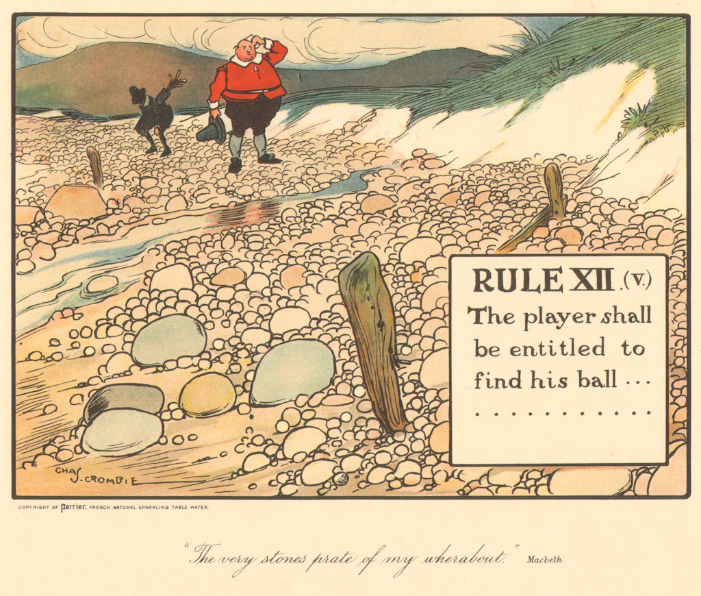 GOLF. Charles Crombie. RULE XII(v). Player may find his ball. Original 1905