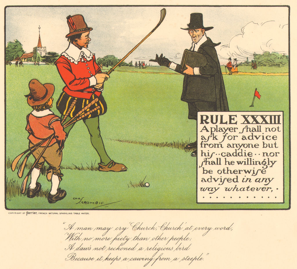 GOLF. Charles Crombie. RULE XXXIII. Player shan't ask for advice. Original 1905