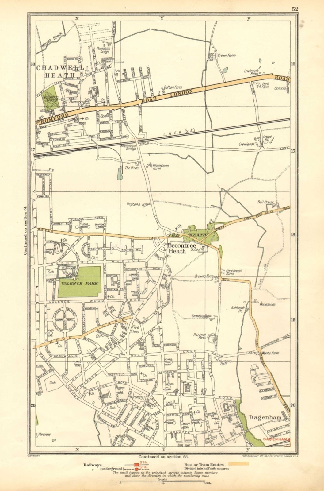 ROMFORD. Chadwell Heath, Becontree, Dagenham, Valence Park 1928 old map