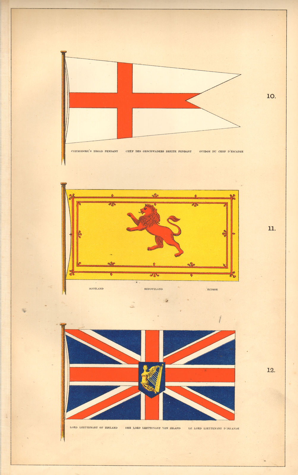 Associate Product BRITISH FLAGS. Cdre broad pennant Scotland Royal Standard Lord Lt Ireland 1873