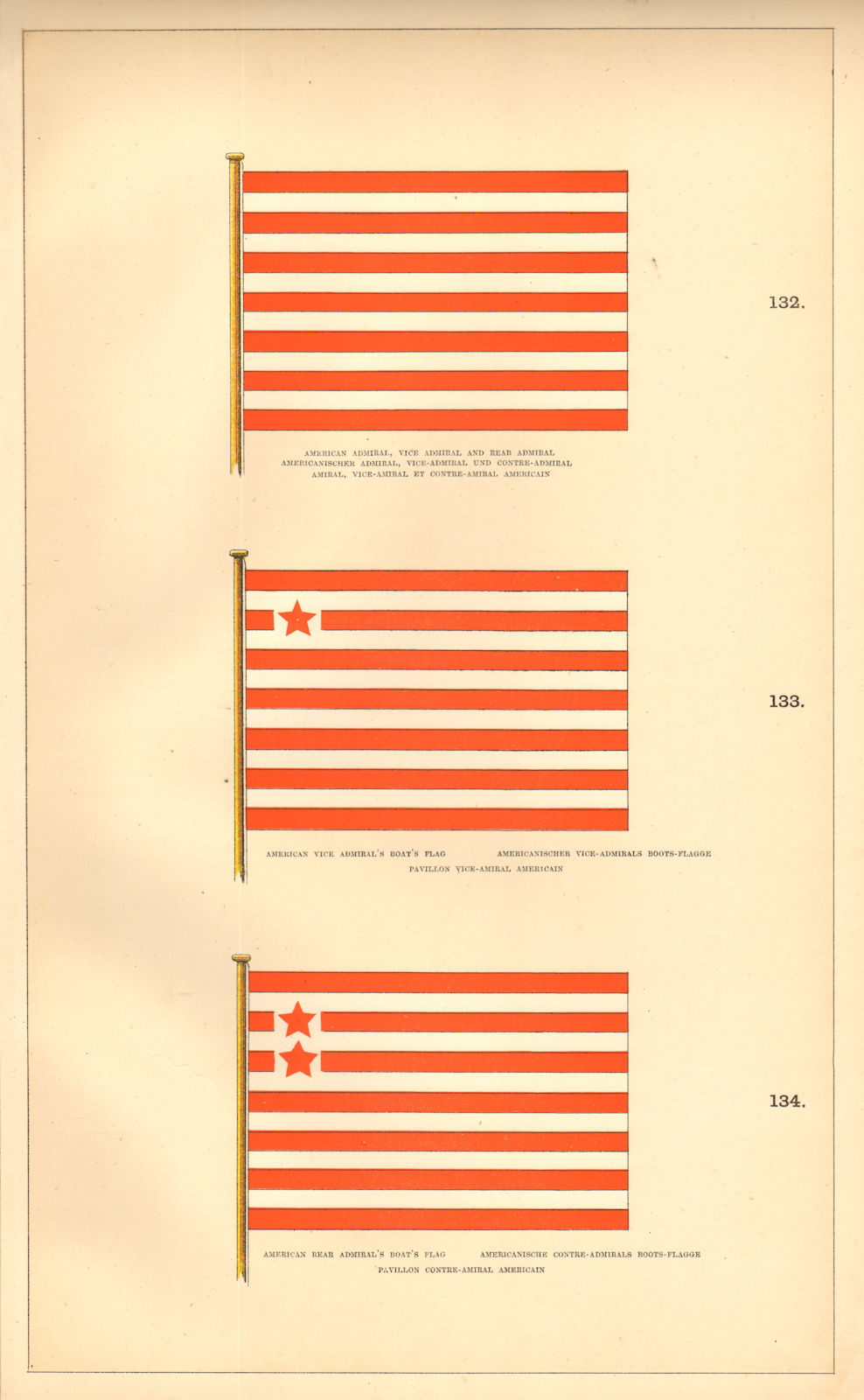 Associate Product USA NAVAL FLAGS.  American Vice- & Rear-Admiral's Boat's Flag. HOUNSELL 1873
