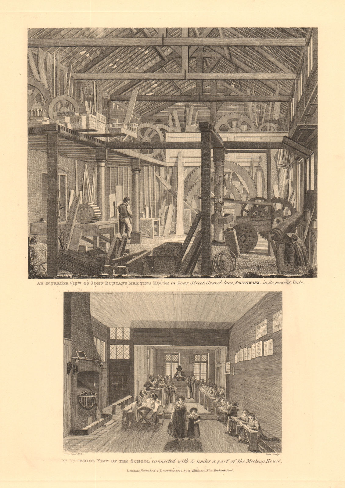 Associate Product JOHN BUNYAN'S MEETING HOUSE & SCHOOL, Zoar Street nr Park Street, Bankside 1834