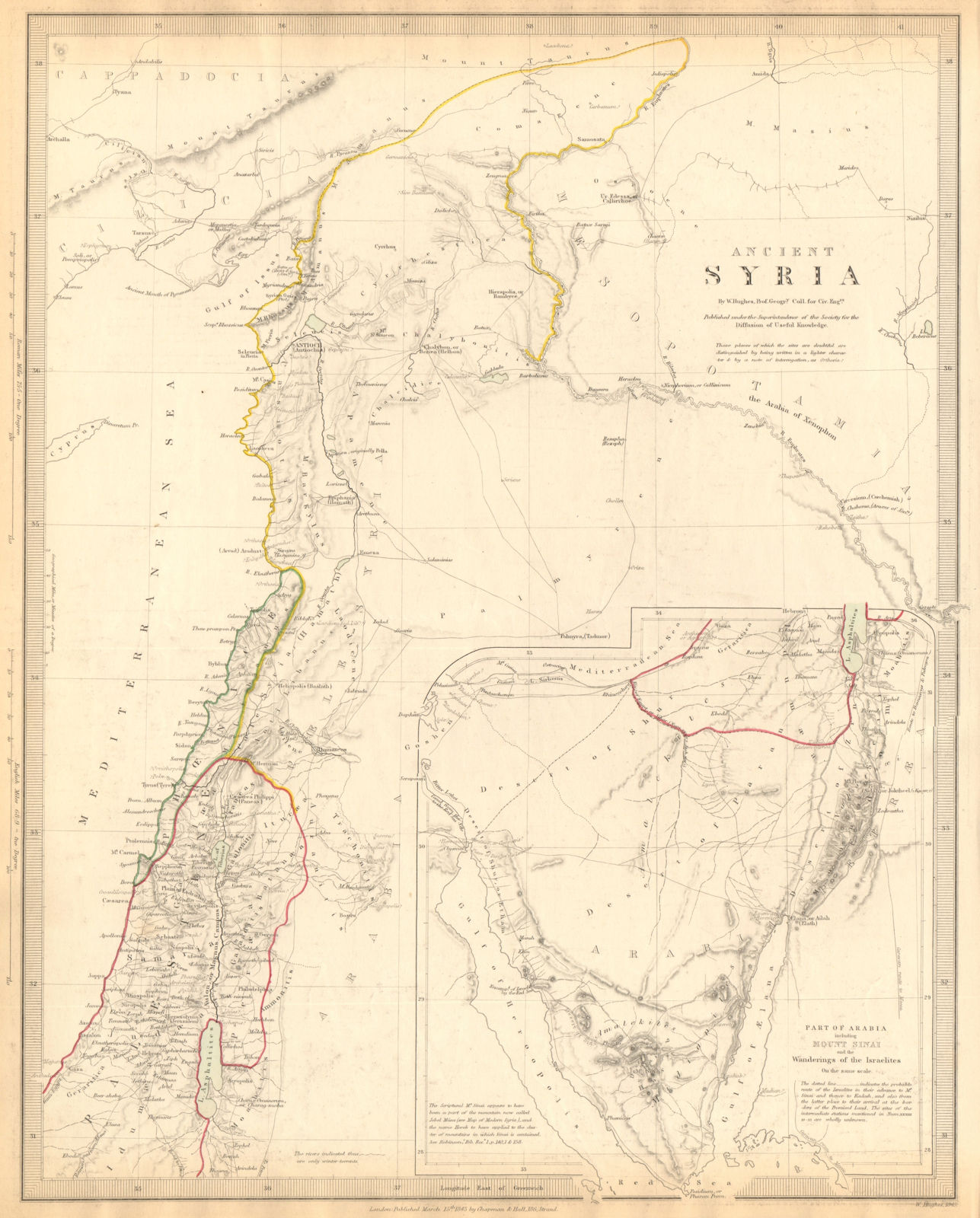 Associate Product ANCIENT SYRIA. Levant; Sinai.wanderings of the Israelites. SDUK 1844 old map