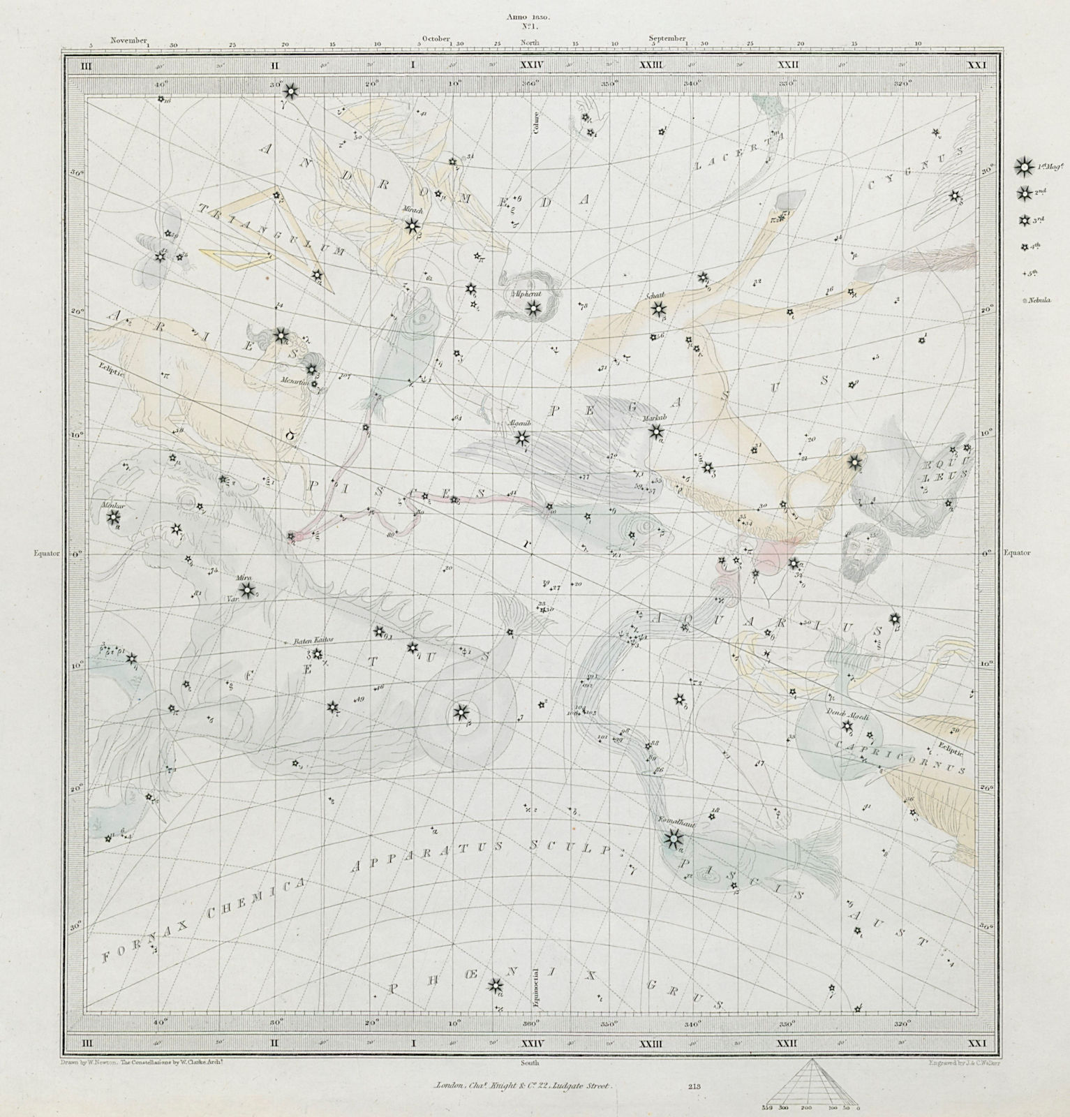 Associate Product ASTRONOMY CELESTIAL. Star map. Star chart, I. Vernal Equinox. SDUK 1847