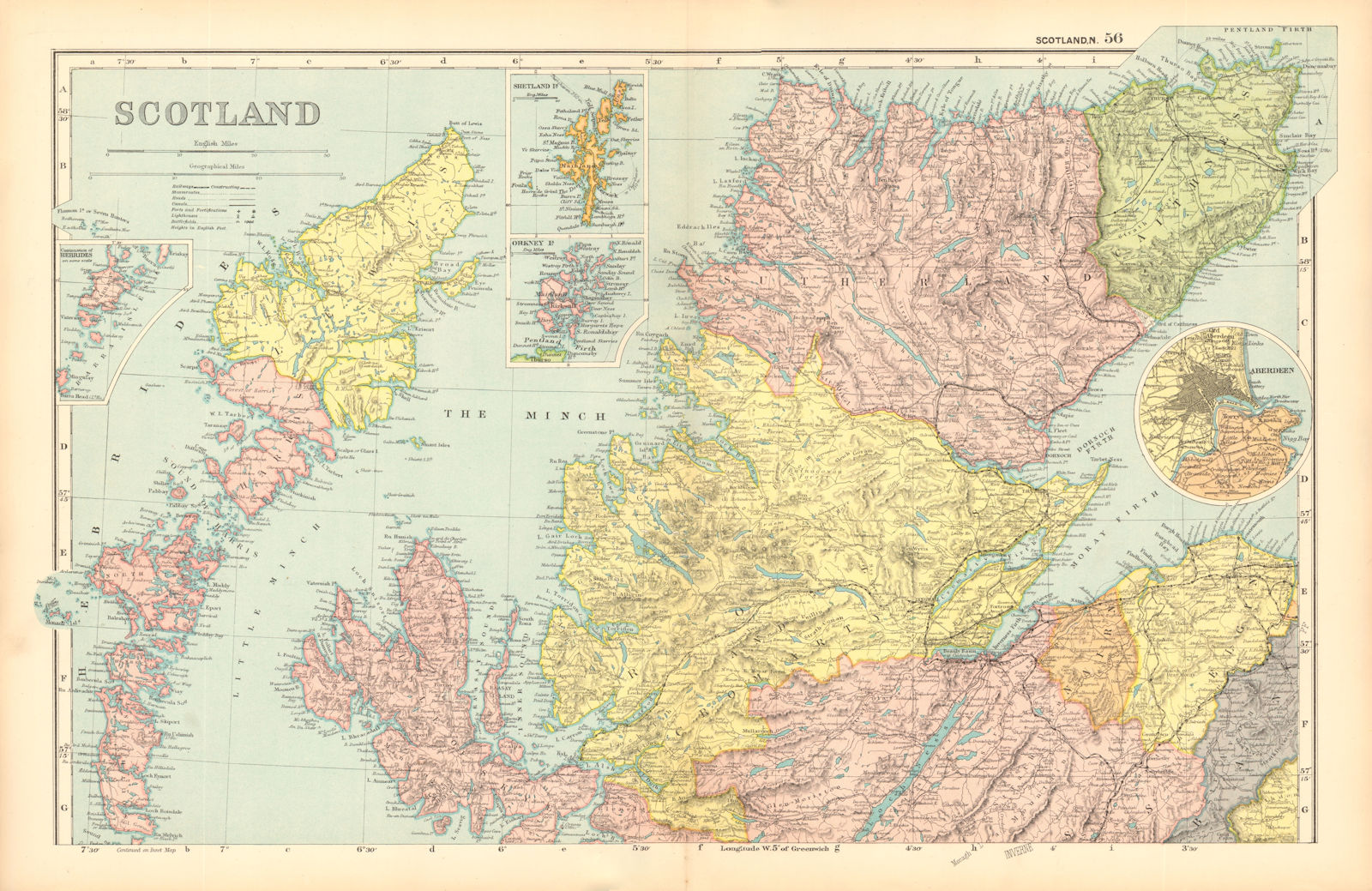 SCOTLAND HIGHLANDS & ISLANDS. Parliamentary divisions/boroughs. BACON 1904 map