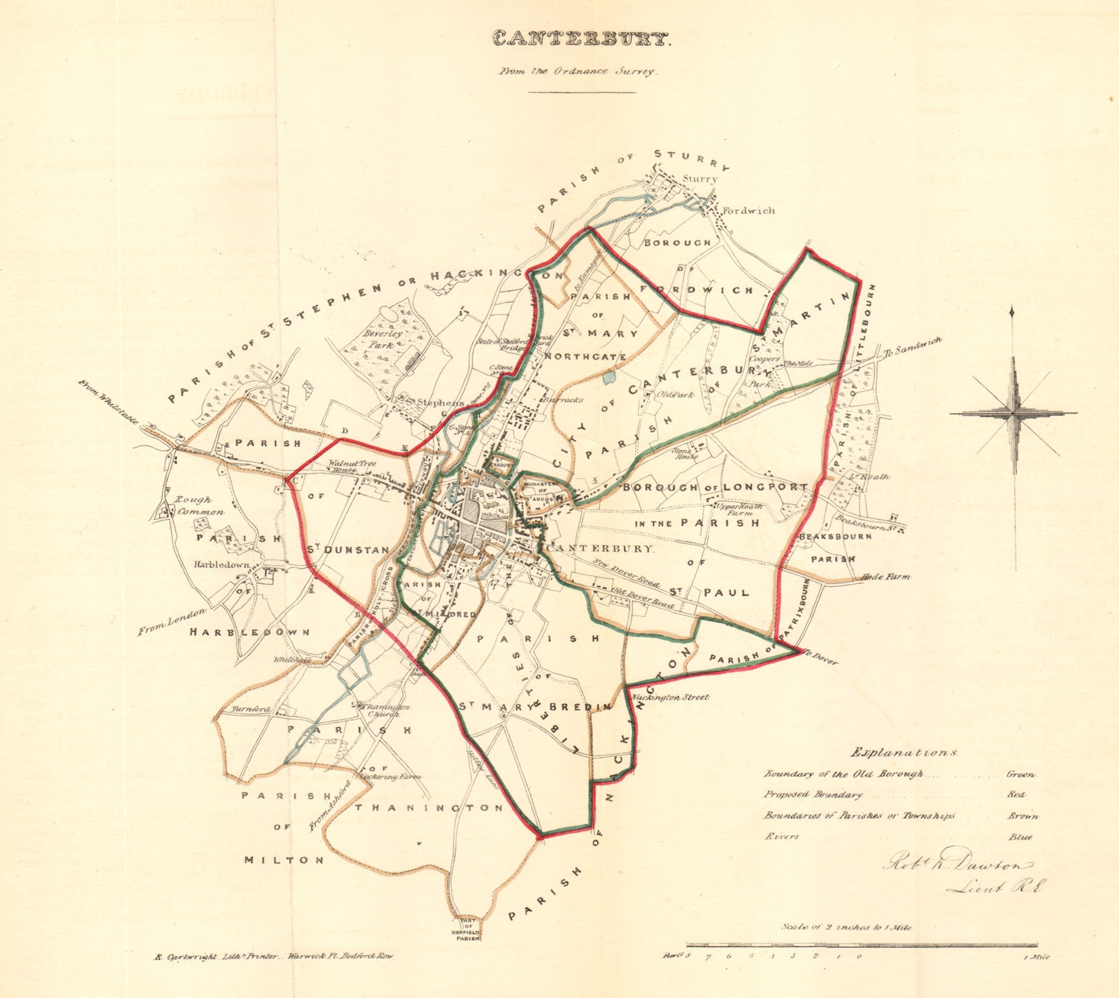 Associate Product CANTERBURY borough/town plan. REFORM ACT. Sturry Fordwich. Kent. DAWSON 1832 map