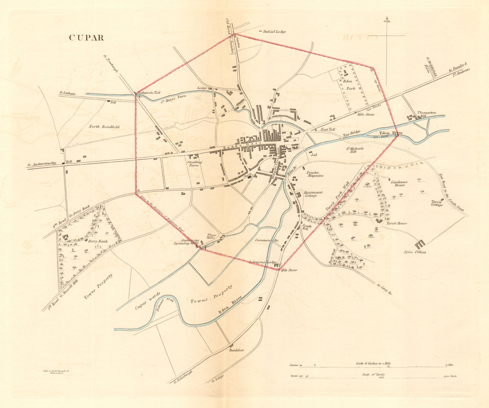 Associate Product CUPAR borough/town plan for the REFORM ACT. Scotland 1832 old antique map