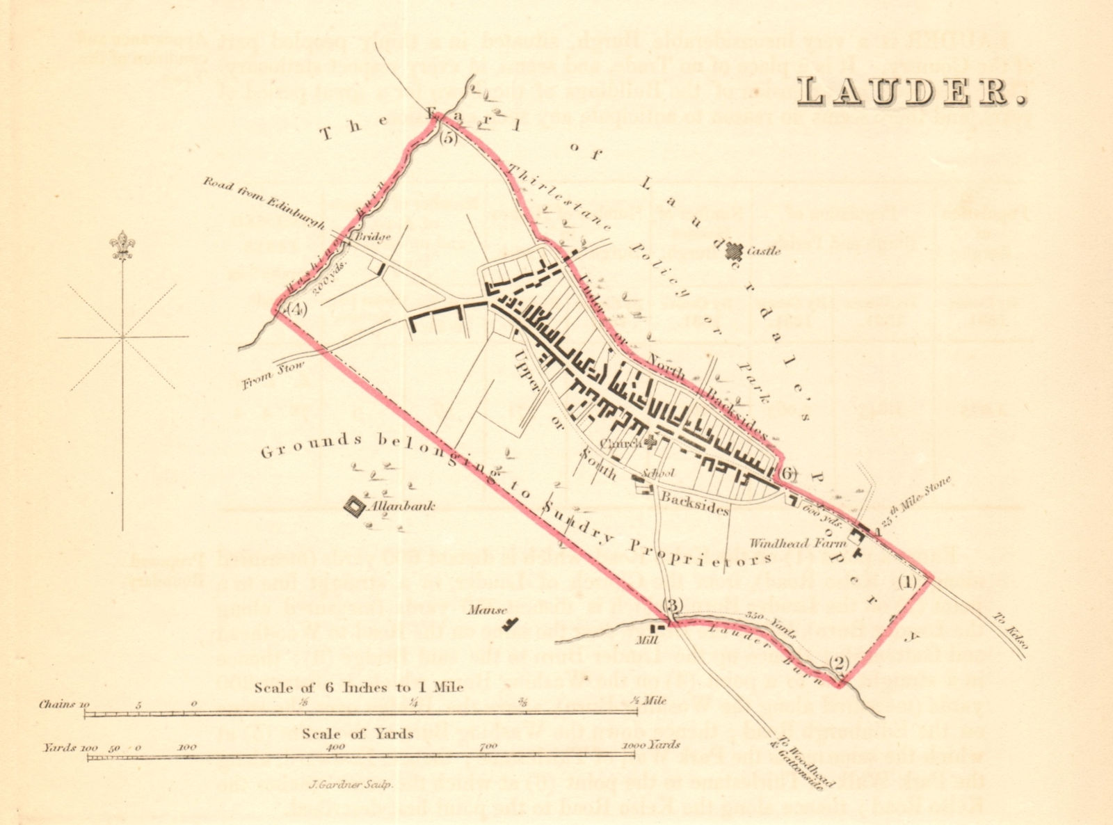 Associate Product LAUDER borough/town plan for the REFORM ACT. Scotland 1832 old antique map