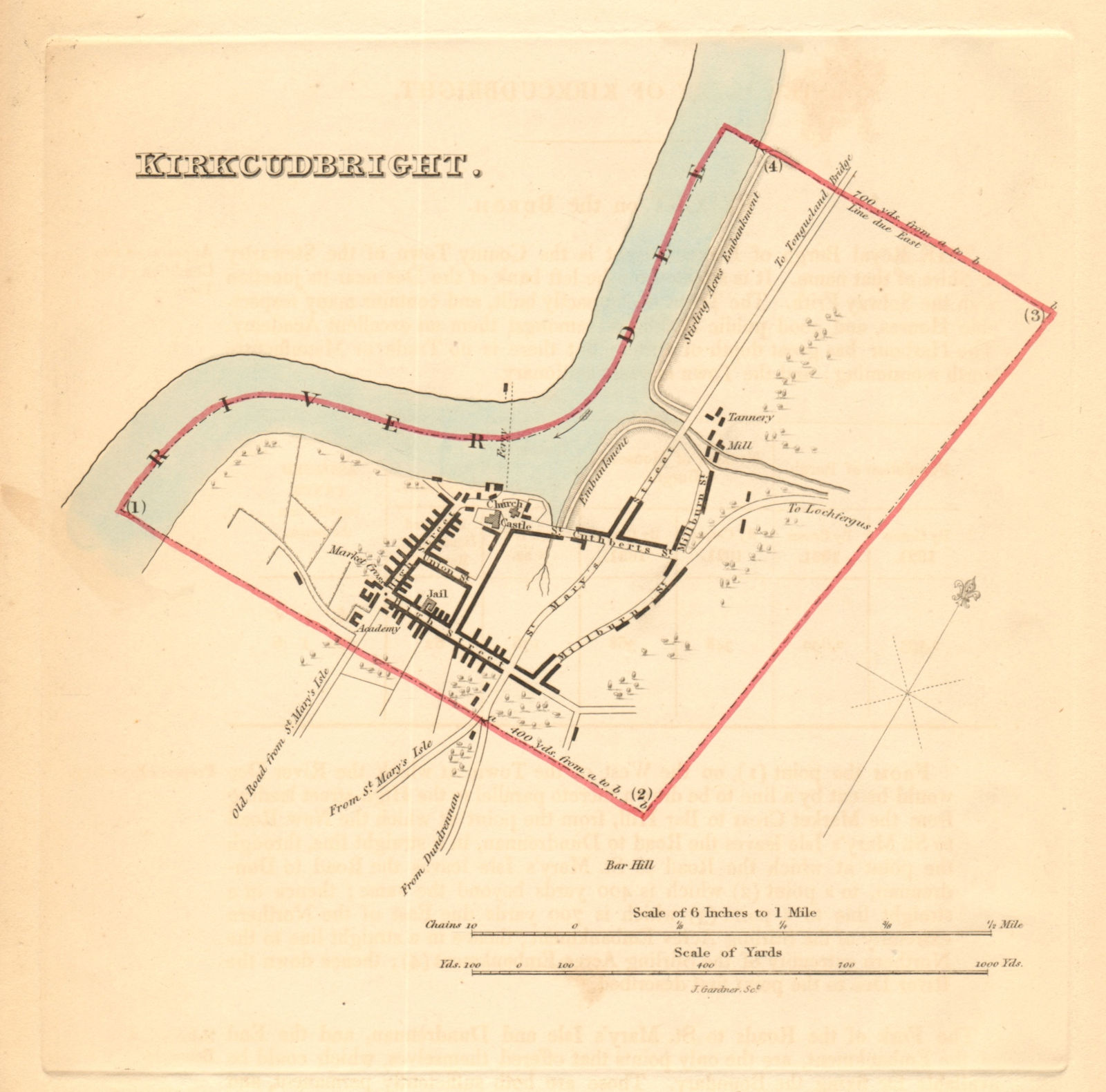 KIRKCUDBRIGHT borough/town plan for the REFORM ACT. Scotland 1832 old map