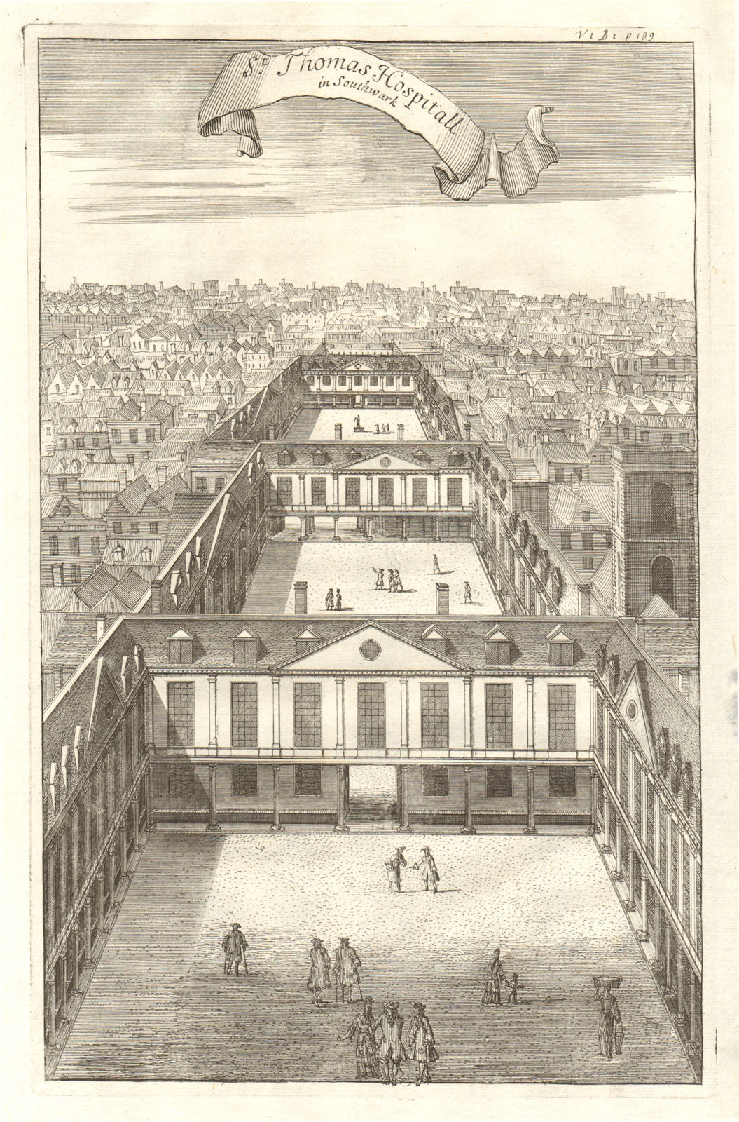 Associate Product 'St Thomas's Hospitall in Southwark', London. STOW/STRYPE 1720 old print
