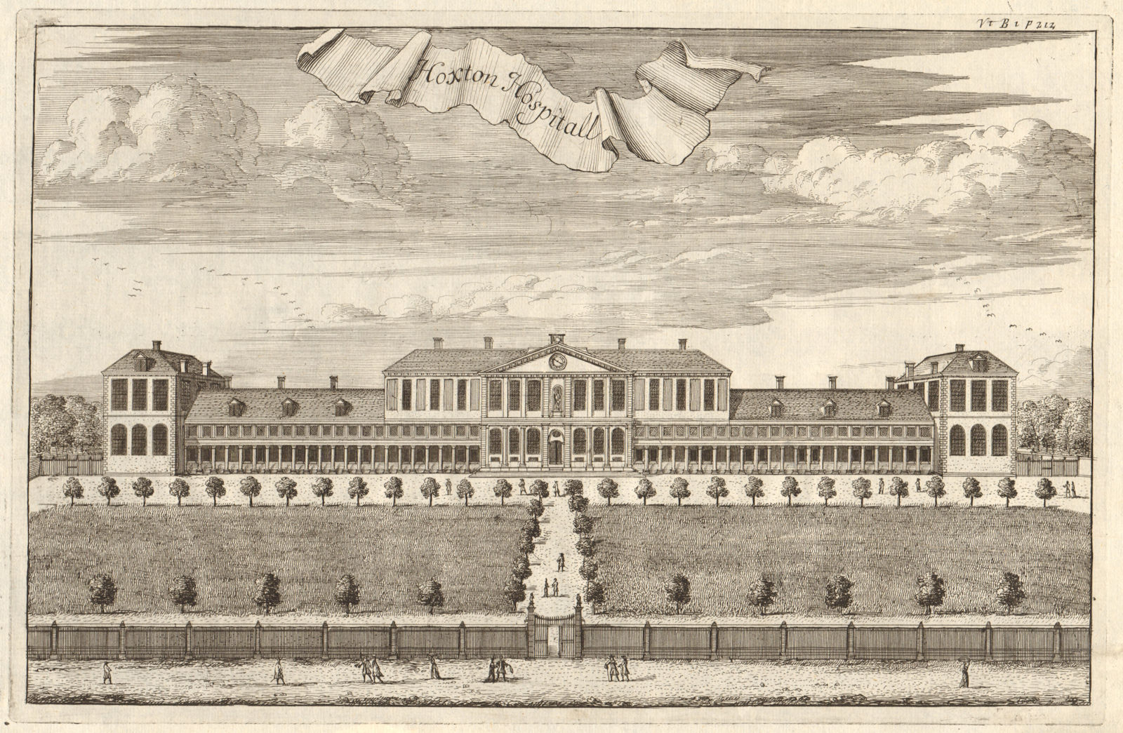 Associate Product 'Hoxton Hospitall'. Haberdashers Aske's school/almshouses. STOW/STRYPE 1720