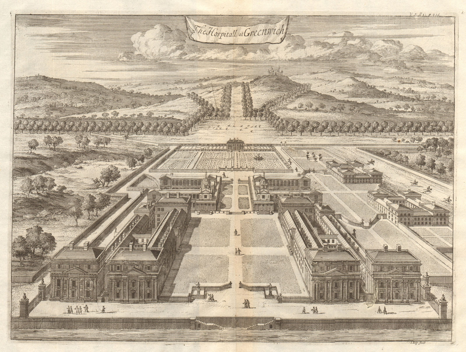 'The Hospitall at Greenwich'. Now the old Royal Naval College. STOW/STRYPE 1720