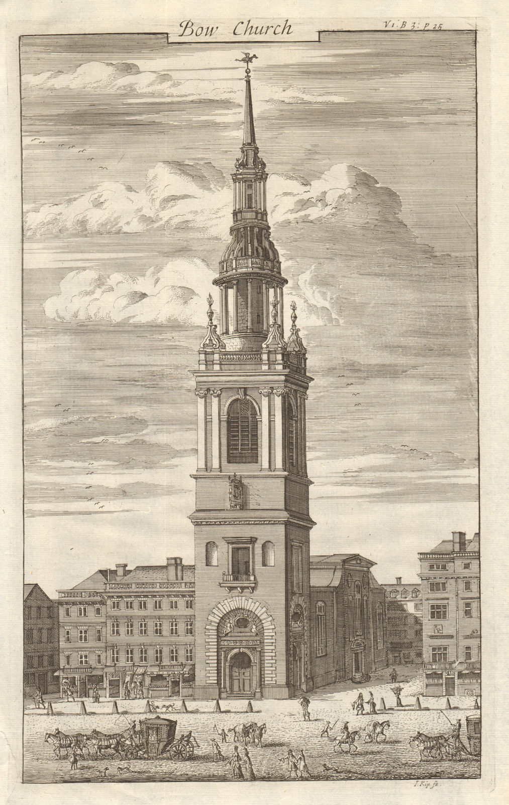 'Bow Church'. St Mary-le-Bow, Cheapside, City of London. STOW/STRYPE 1720
