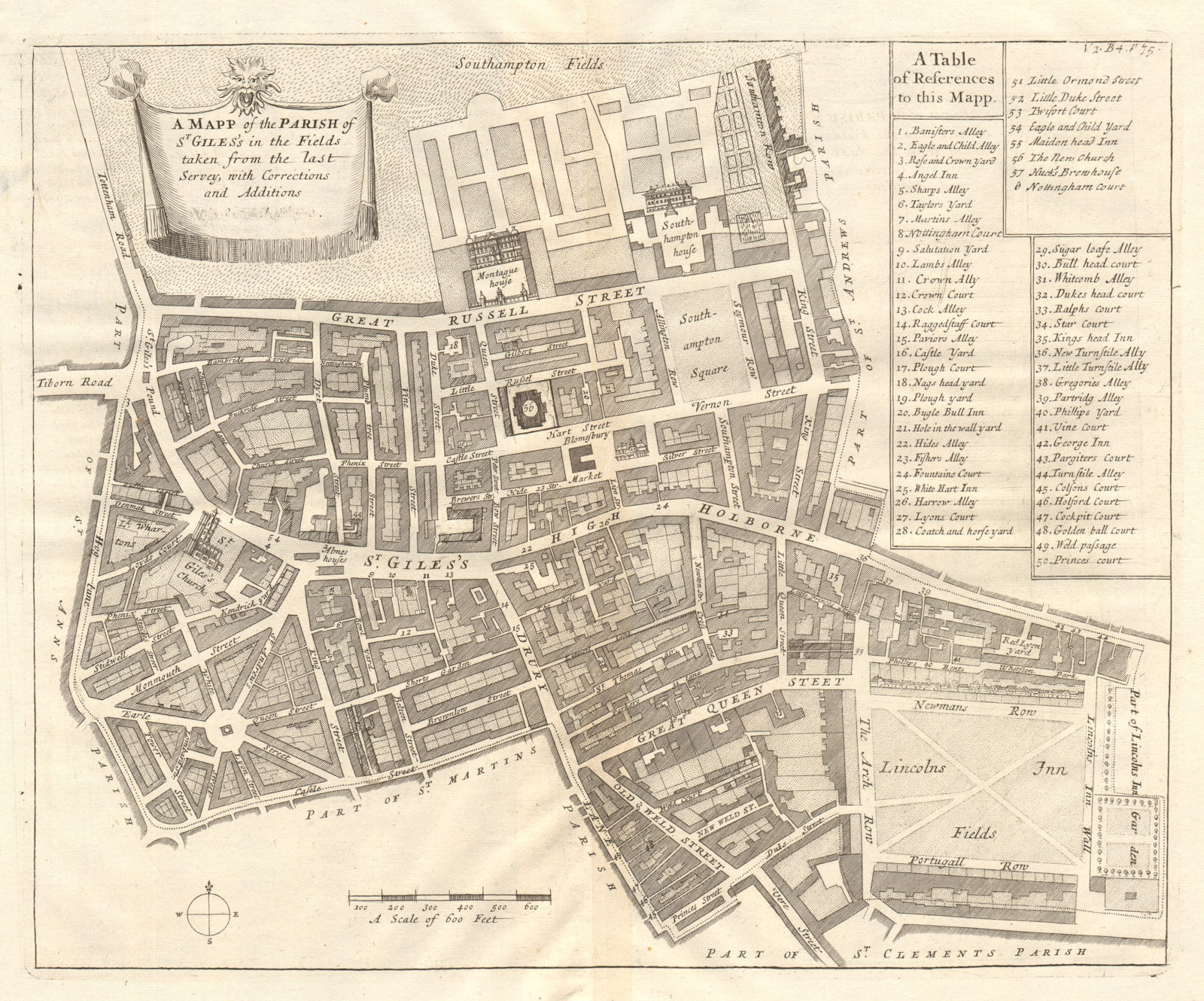 'St Giles's in the Fields' parish. Bloomsbury. Seven Dials. STOW/STRYPE 1720 map