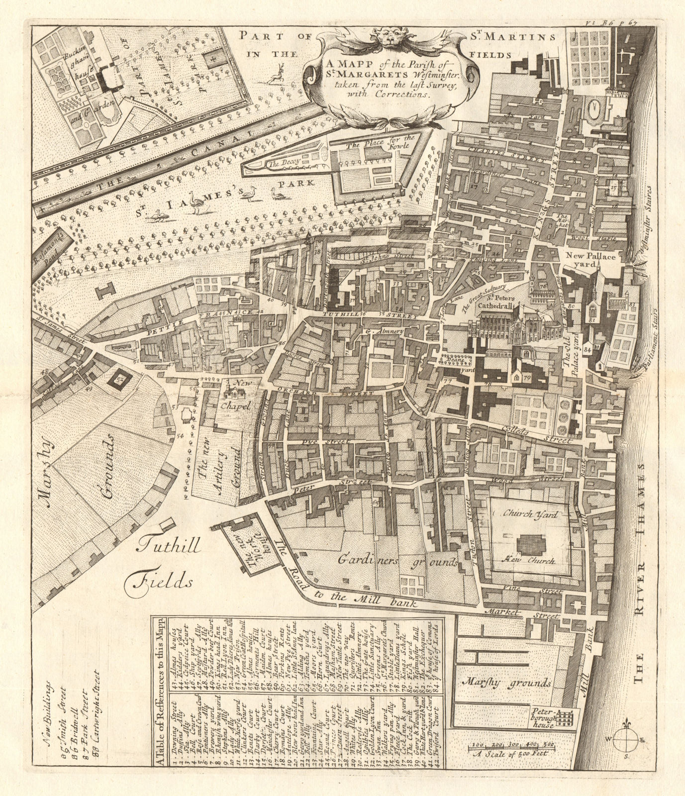 Associate Product The Parish of St Margaret's, Westminster. St James's Park. STOW/STRYPE 1720 map