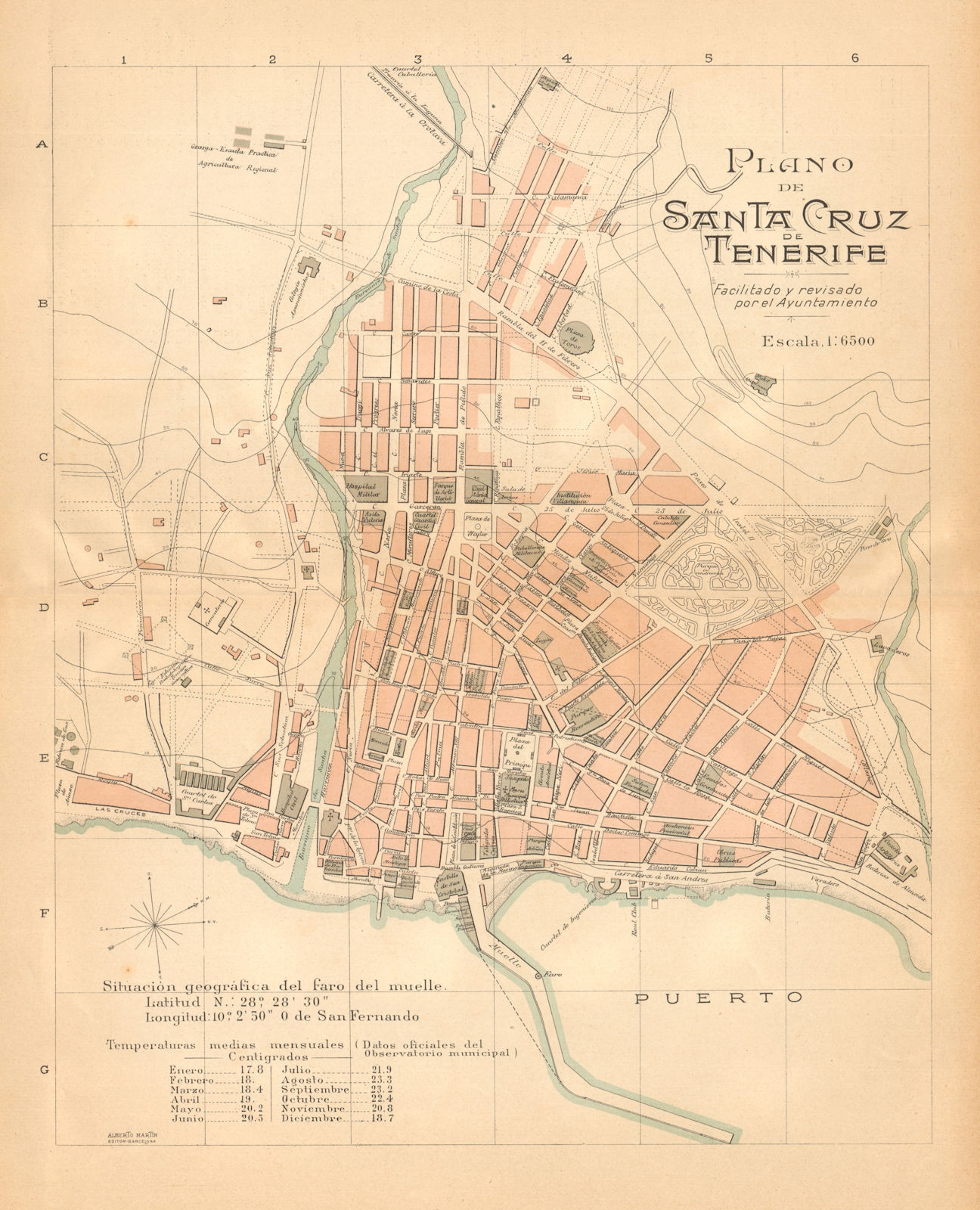 Associate Product SANTA CRUZ DE TENERIFE. Plano antiguo cuidad Antique town plan. MARTIN c1911 map