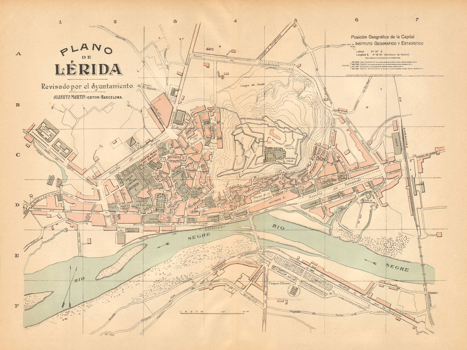 Associate Product LERIDA LLEIDA. Plano antiguo cuidad. Antique town/city plan. MARTIN c1911 map
