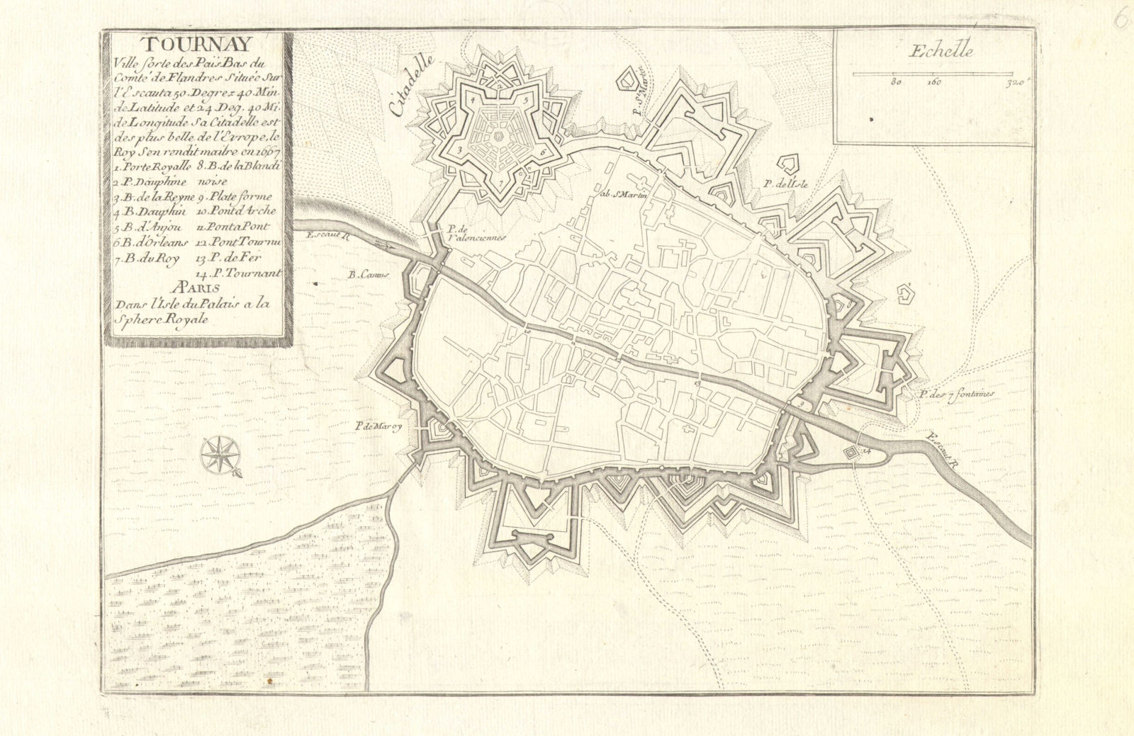 Associate Product 'Tournay'. Tournai Doornik. Fortified town/city plan. Belgium. DE FER 1705 map